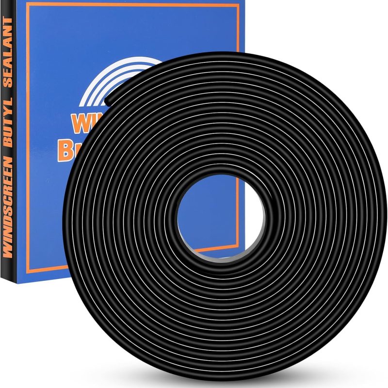 Pro Grade Butyl Sealant Tape 8mm x 13Ft(4m)/16.4Ft(5m) - Waterproof Automotive RV Boat Windshield Headlight Repair Tape, Permanent UV Resistant Adhesive for Car Door Roof Marine Sealing